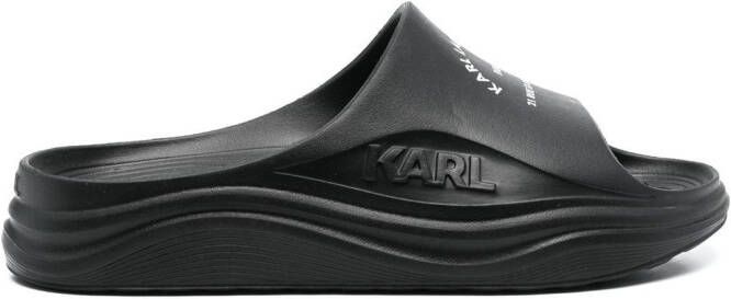 Karl Lagerfeld logo-print rubber slides Black
