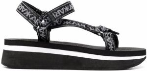 Karl Lagerfeld logo strap sandals Black