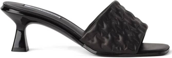 Karl Lagerfeld Monogram 50mm leather sandals Black
