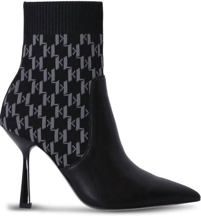 Karl Lagerfeld monogram ankle boots Black