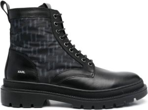 Karl Lagerfeld Outland mixed-panel combat boots Black
