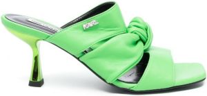 Karl Lagerfeld Panache knotted leather mules Green