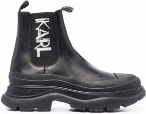 Karl Lagerfeld side logo-print boots Black