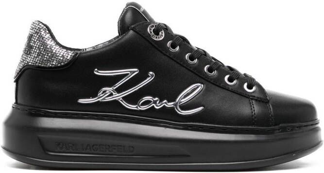 Karl Lagerfeld silver-tone logo-detail sneakers Black