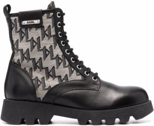 Karl Lagerfeld Terra Firma monogram boots Black