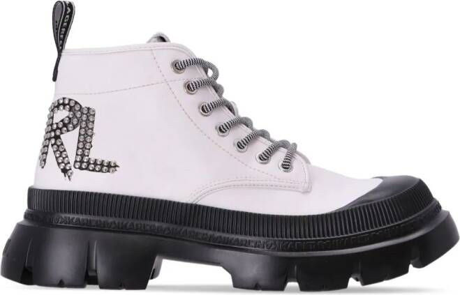 Karl Lagerfeld Trekka Max studded boots White