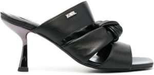 Karl Lagerfeld triple-strap 80mm leather mules Black