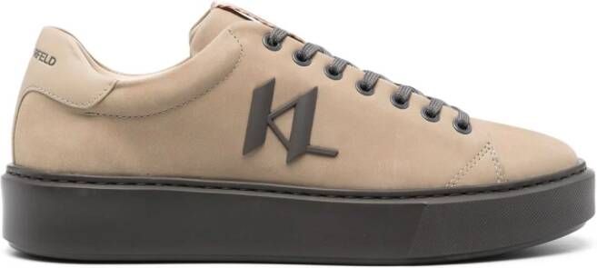 Karl Lagerfeld two-tone faux-leather sneakers Neutrals