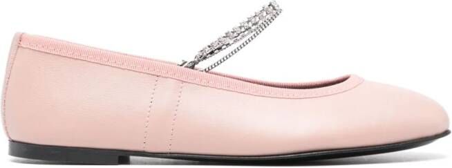 Kate Cate Juliette leather ballerina shoes Pink