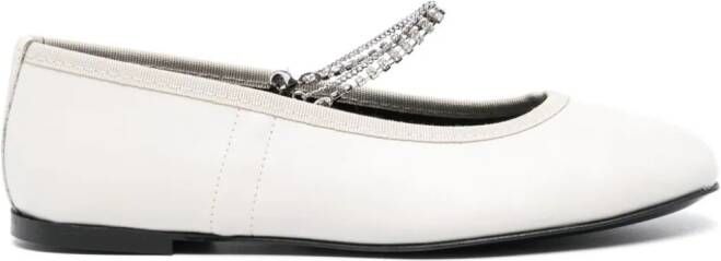 Kate Cate Juliette leather ballerina shoes White