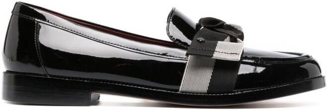 Kate Spade 24mm bow-detail leather loafers Black