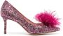 Kate Spade 80mm feather-detailing glitter pumps Pink - Thumbnail 1