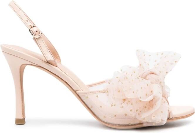 Kate Spade Bridal Sparkle 90mm leather sandals Neutrals