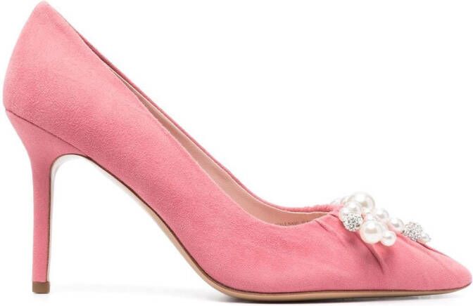 Kate Spade faux pearl-embellished 85mm pumps Pink