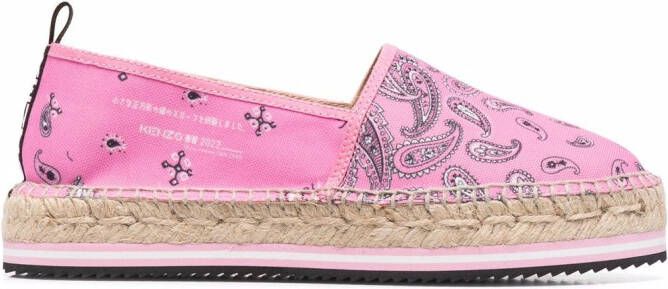 Kenzo Bandana platform espadrilles Pink