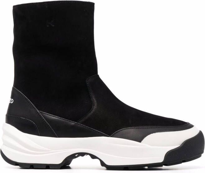 Kenzo chunky sole leather boots Black