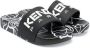 Kenzo Kids all-over print logo slippers Black - Thumbnail 1