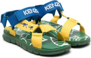 Kenzo Kids colour-block touch-strap sandals Green
