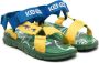Kenzo Kids colour-block touch-strap sandals Green - Thumbnail 1