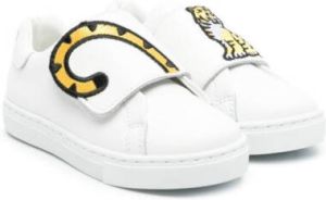 Kenzo Kids embroidered-Tiger touch-strap sneakers White