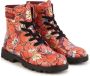 Kenzo Kids floral-print ankle leather boots Multicolour - Thumbnail 1