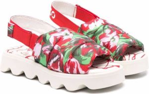 Kenzo Kids floral-print sandals Red