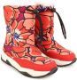 Kenzo Kids floral-print snow boots Orange - Thumbnail 1