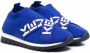 Kenzo Kids flyknit logo strap low-top sneakers Blue - Thumbnail 1