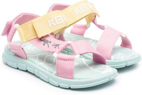 Kenzo Kids logo-embossed touch-strap sandals Pink