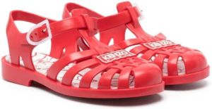 Kenzo Kids logo-patch caged sandals Red