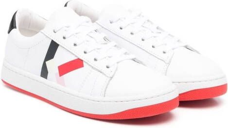 Kenzo Kids logo-patch low-top sneakers White