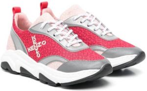 Kenzo Kids logo-print low-top sneakers Red
