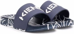 Kenzo Kids logo-print slides Blue