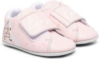 Kenzo Kids low-top leather trainers Pink
