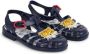 Kenzo Kids Tiger-appliqué patent-finish sandals Blue - Thumbnail 1