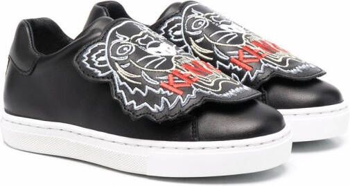 Kenzo Kids tiger-embroidery sneakers Black