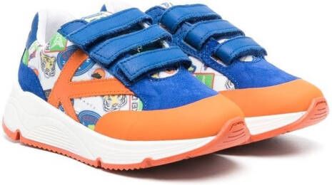Kenzo Kids touch-strap low-top sneakers Blue