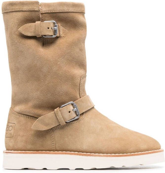 Kenzo leather shearling boots Neutrals
