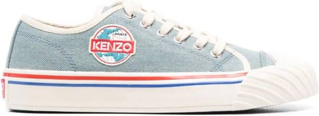 Kenzo logo-patch denim sneakers Blue