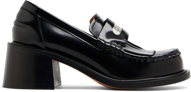 Kenzo logo-plaque leather loafers Black