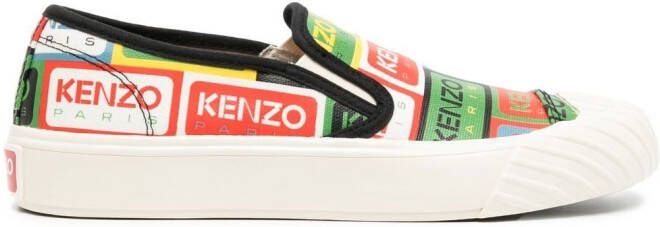 Kenzo logo-print slip-on sneakers Multicolour