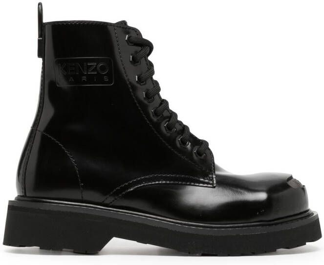 Kenzo smile leather ankle boots Black