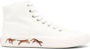 Kenzo tiger-print lace-up sneakers White