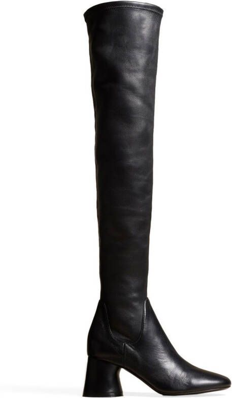 KHAITE 63mm heeled leather boots Black