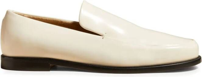 KHAITE Alessio leather loafers White