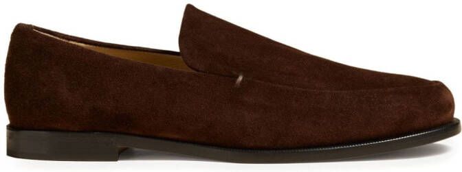 KHAITE Alessio suede loafers Brown