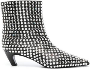 KHAITE Arizona crystal embellishment ankle boots Black