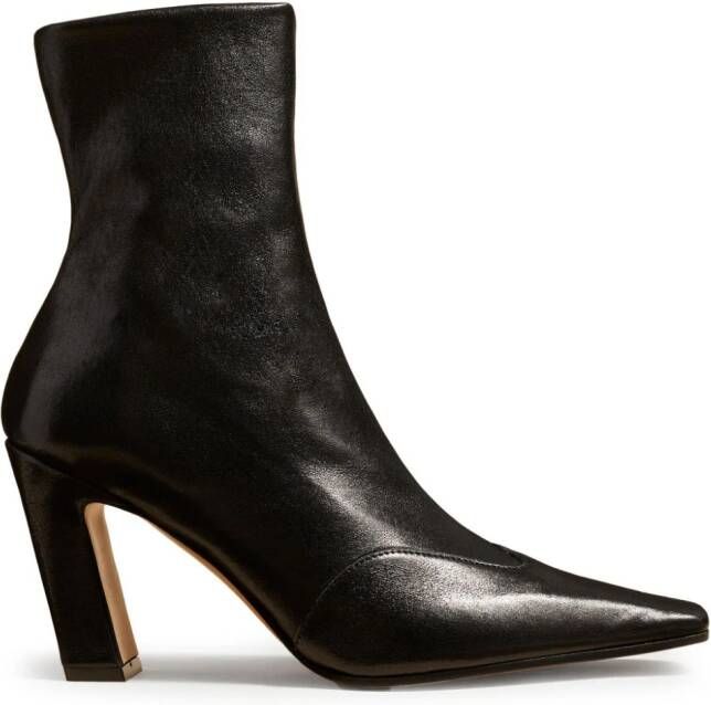 KHAITE The Nevada leather ankle boots Black