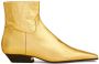 KHAITE Marfa leather ankle boots Gold - Thumbnail 1