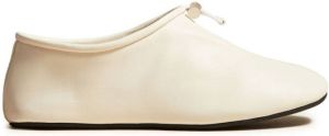 KHAITE Meadow drawstring ballerina shoes White